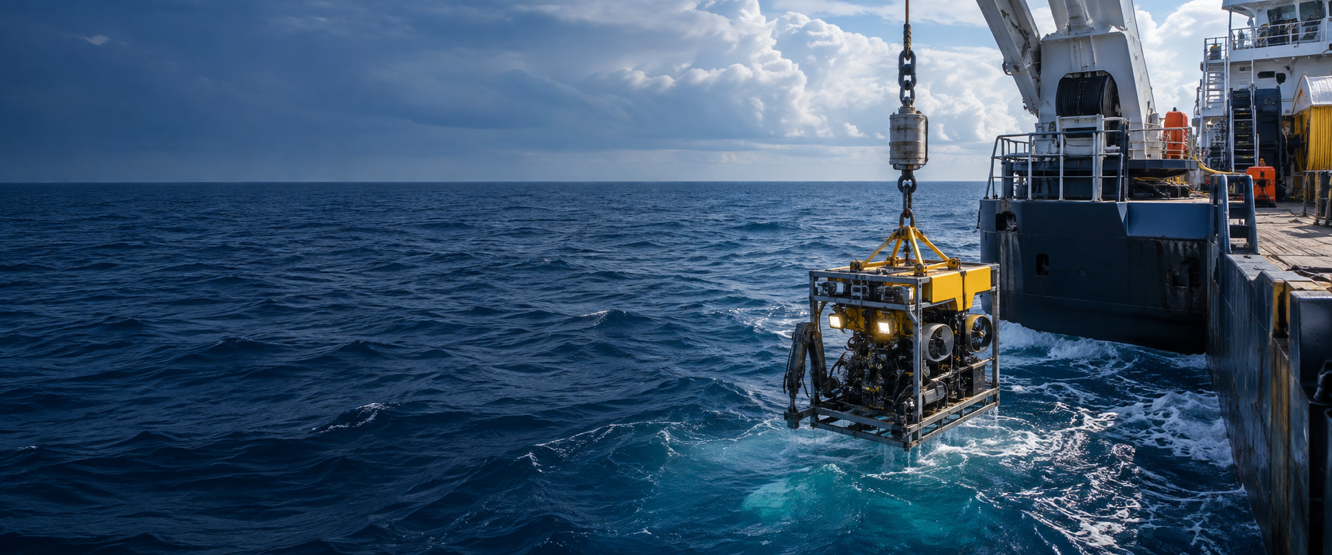 Offshore ROV Deployment into Deep Blue